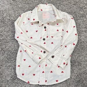 Cat & Jack Valentines Shirt with Red Hearts